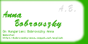 anna bobrovszky business card